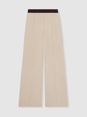 Reiss Neutral Wilde Wide-Leg Elasticated-Waist Trousers - Image 2 of 7