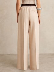 Reiss Neutral Wilde Wide-Leg Elasticated-Waist Trousers - Image 6 of 7