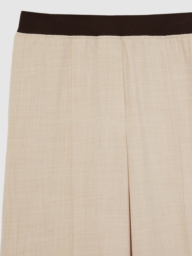 Reiss Neutral Wilde Wide-Leg Elasticated-Waist Trousers - Image 7 of 7