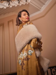 FatFace Silas Gold Printed Dress - Image 2 of 5