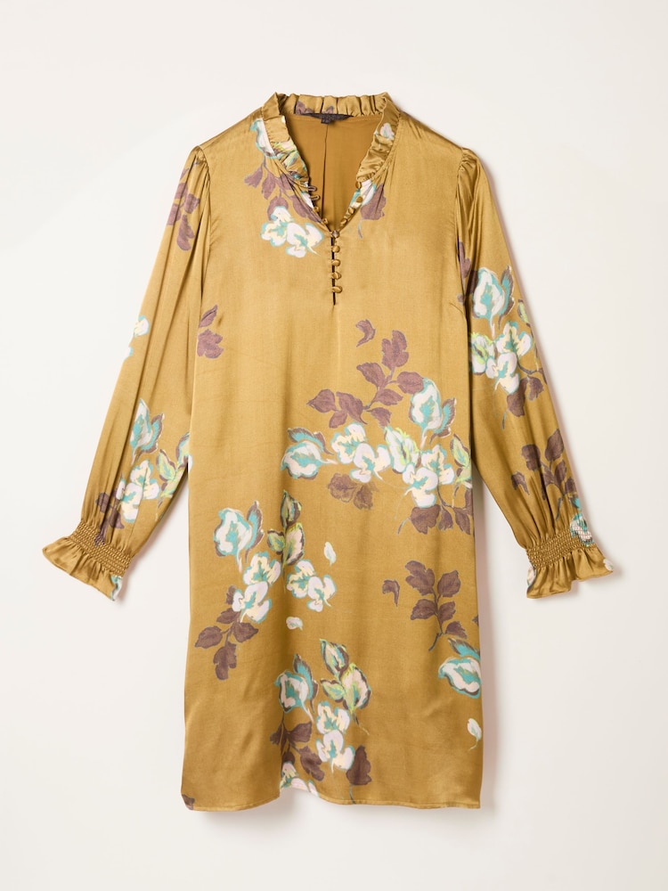 FatFace Silas Gold Printed Dress - Image 5 of 5