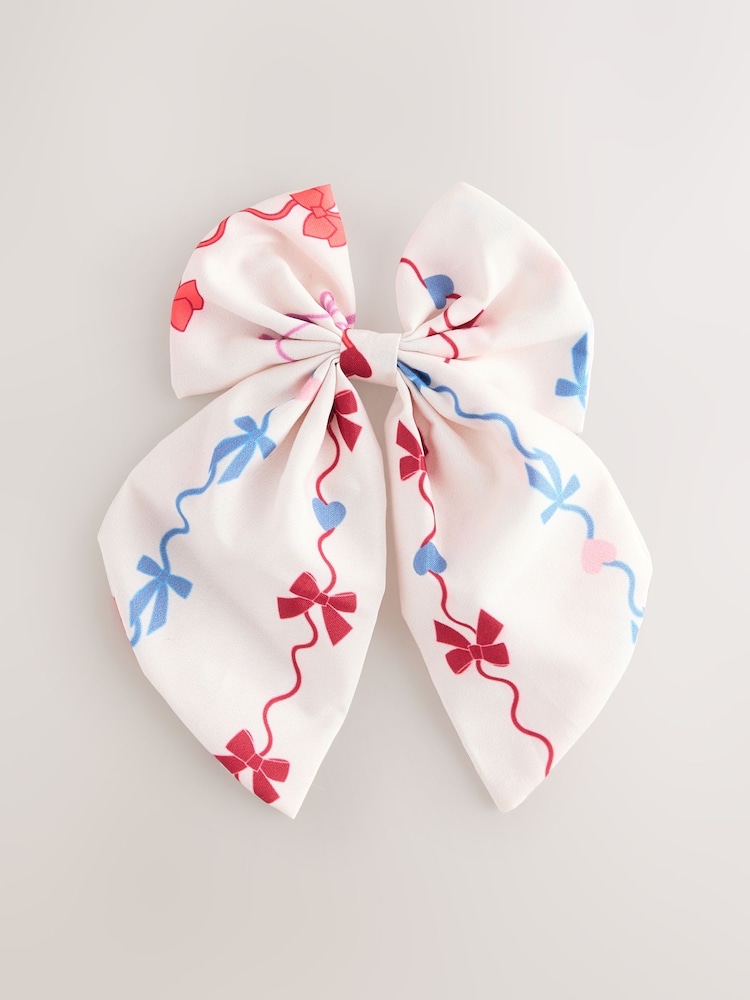 Crema - Circus Print Bow Clip - Imagen 1 de 4
