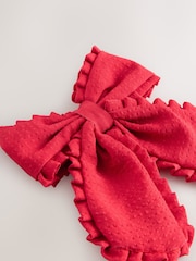 Red Red Frill Bow Clip - Image 2 of 4