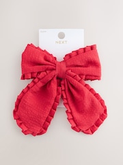 Red Red Frill Bow Clip - Image 3 of 4