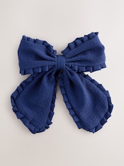 Navy Frill Bow Clip - Image 1 of 4