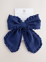 Navy Frill Bow Clip - Image 3 of 4