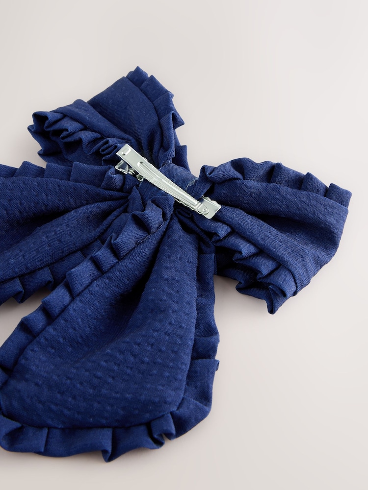 Navy Frill Bow Clip - Image 4 of 4