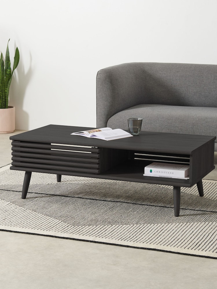 MADE.COM Black Oak Effect Tulma Storage Coffee Table - Image 1 of 7