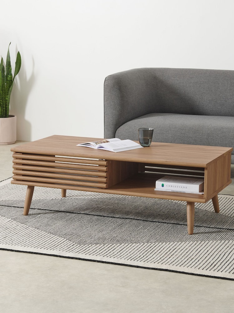 MADE.COM Dark Oak Effect Tulma Storage Coffee Table - Image 1 of 7