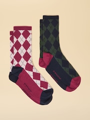 Joules Everyday Multi 2 Pack Cotton Blend Socks - Image 1 of 3