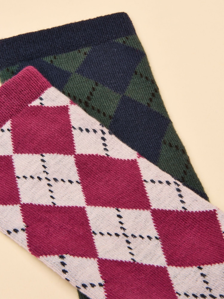 Joules Everyday Multi 2 Pack Cotton Blend Socks - Image 2 of 3