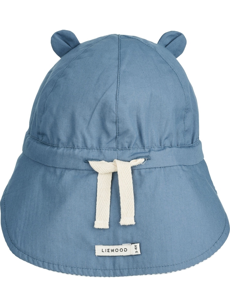 Liewood Gorm Reversible Seersucker Sun Hat With Ears - Image 4 of 4