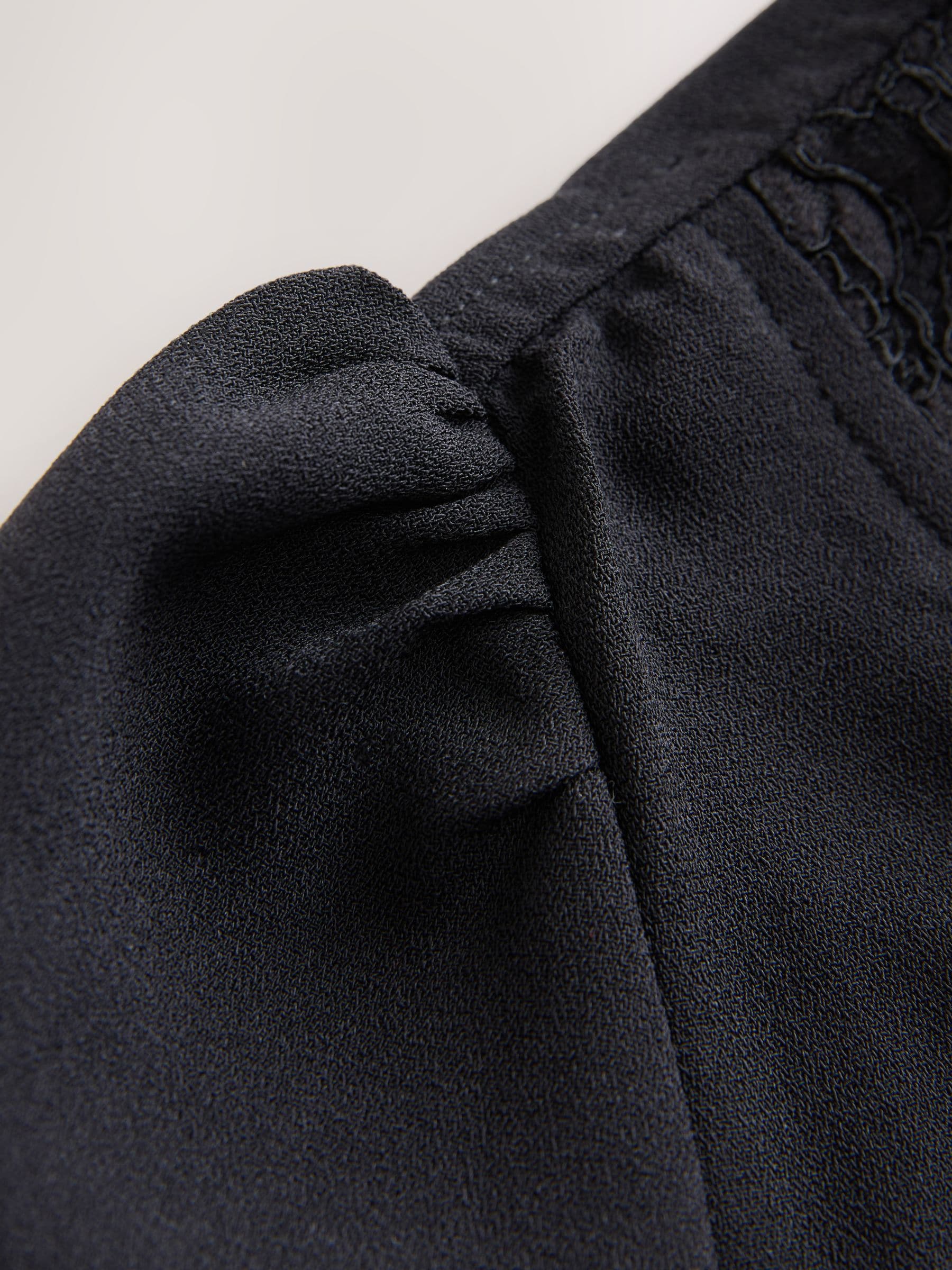 Buy Black Short Sleeve Lace Trim V-Neck Top from Next USA