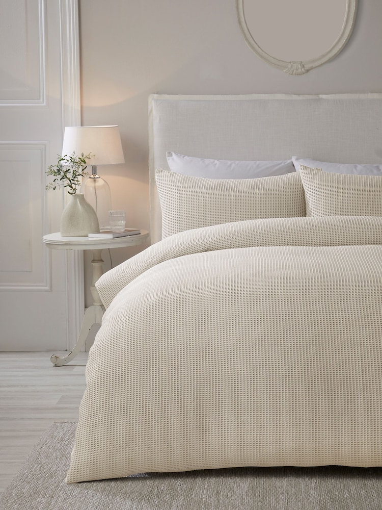 Serene Natural Lindly Textured Duvet Cover Set - Image 1 of 3 Serene Natural Lindly Textured Duvet Cover Set - Image 1 of 3