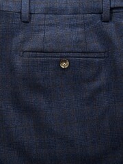 Navy Slim Fit Signature Marzotto 100% Italian Wool Check Suit Trousers - Image 10 of 11
