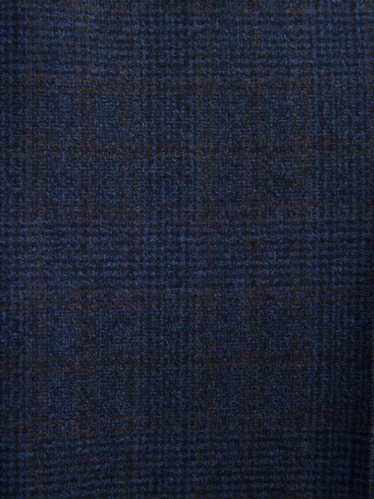 Navy Slim Fit Signature Marzotto 100% Italian Wool Check Suit Trousers - Image 11 of 11