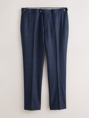 Navy Slim Fit Signature Marzotto 100% Italian Wool Check Suit Trousers - Image 6 of 11