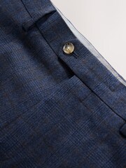 Navy Slim Fit Signature Marzotto 100% Italian Wool Check Suit Trousers - Image 9 of 11