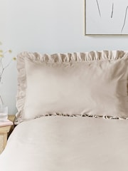 Appletree Natural Cassia Frill 100% Cotton Duvet Cover Set - Image 2 of 3