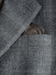 Grey Regular Fit Signature Reda Italian Wool Fabric Check Suit Jacket - Image 9 of 11