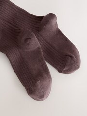 Chocolate Brown Cotton Rich Rib Tights - Image 2 of 3