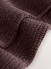 Chocolate Brown Cotton Rich Rib Tights - Image 3 of 3