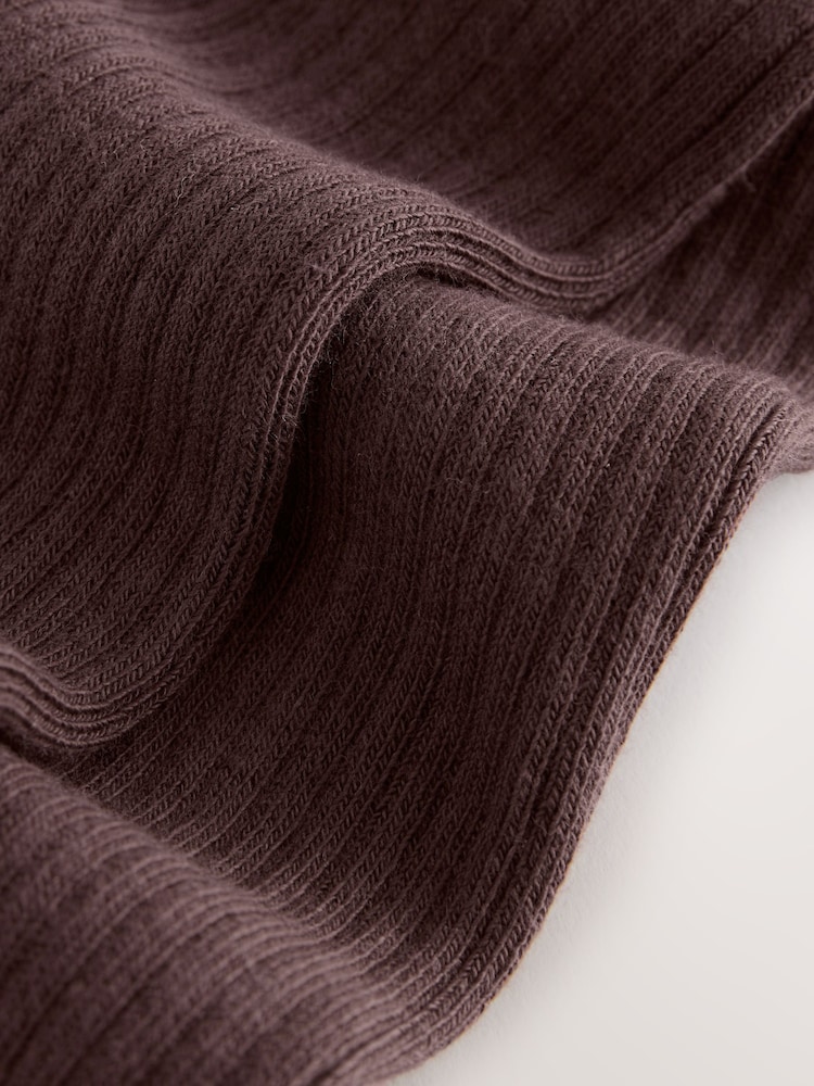 Chocolate Brown Cotton Rich Rib Tights - Image 3 of 3 Chocolate Brown Cotton Rich Rib Tights - Image 3 of 3