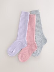 Pink/Grey Slouchy Ankle Socks 3 Pack - Image 1 of 3