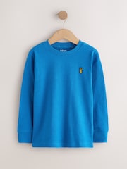 Black/White/Blue Stag Logo Long Sleeve Cosy T-Shirts 8 Pack (3-16yrs) - Image 7 of 9