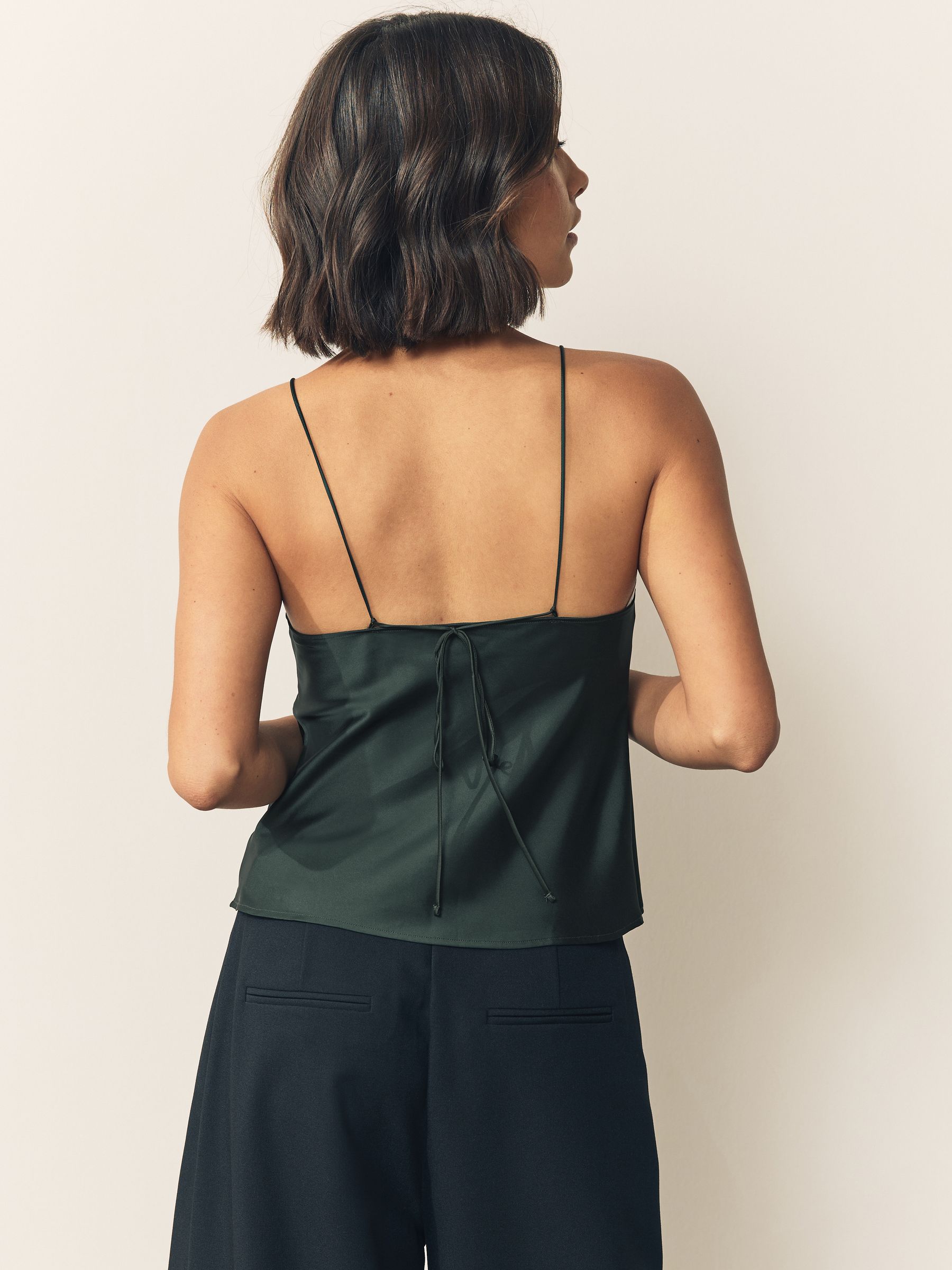 Buy Emerald Green Lace Cutout Trim Satin Cami Top from Next USA