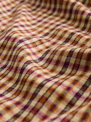 Brown/Orange Check - Peter Pan Collar Long Sleeve Blouse - Imagen 9 de 10