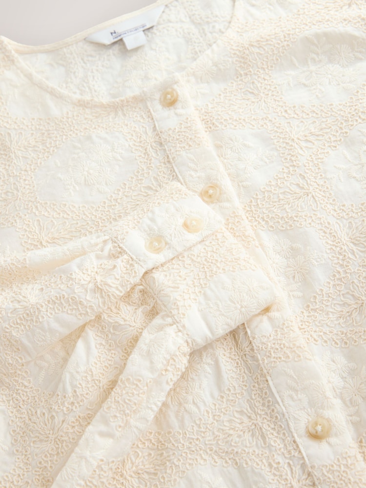 Ecru N. Premium Embroidered Long Sleeve Blouse - Image 2 of 3 Ecru N. Premium Embroidered Long Sleeve Blouse - Image 2 of 3