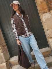 Brown Quilted Corduroy Gilet - Image 1 of 6