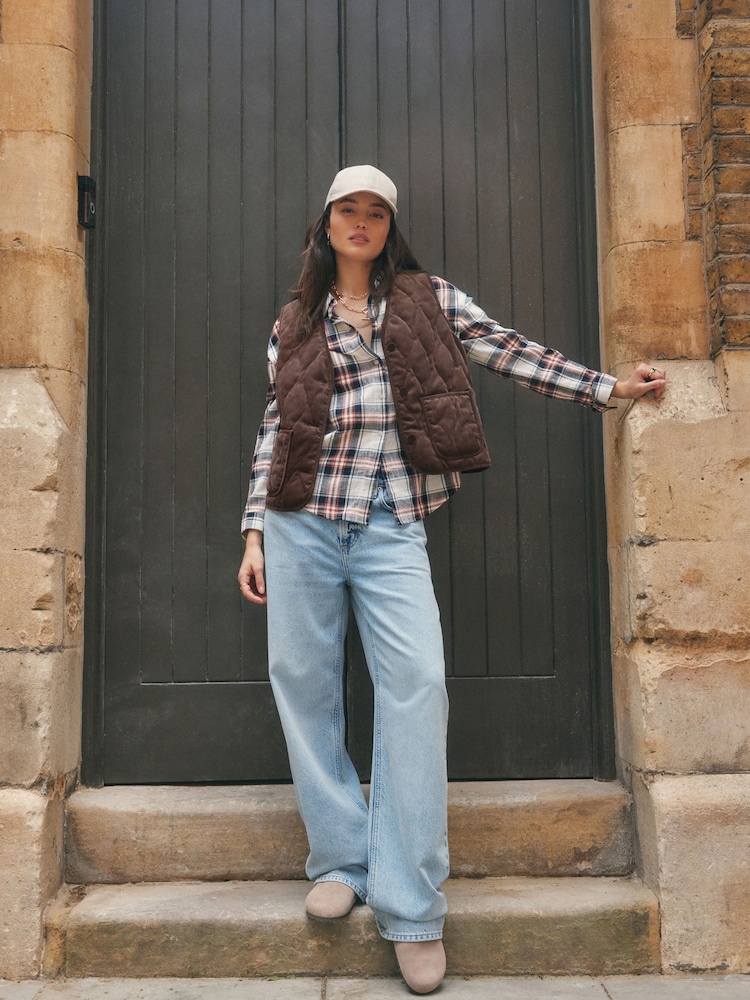 Brown Quilted Corduroy Gilet - Image 2 of 6