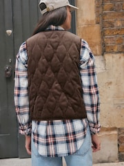 Brown Quilted Corduroy Gilet - Image 4 of 6