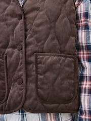 Brown Quilted Corduroy Gilet - Image 5 of 6