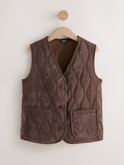 Brown Quilted Corduroy Gilet - Image 6 of 6