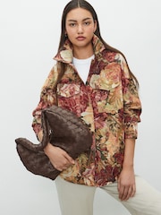 Multicolour Floral Tapestry Long Sleeve Shacket - Image 2 of 7