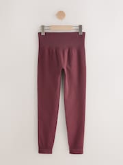 self. Burgundy Seamless Bum Scrunch Leggings - Image 1 of 3