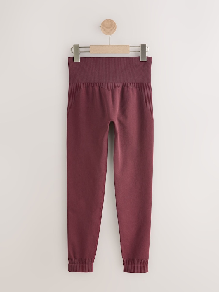 self. Burgundy Seamless Bum Scrunch Leggings - Image 1 of 3