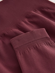 self. Burgundy Seamless Bum Scrunch Leggings - Image 3 of 3