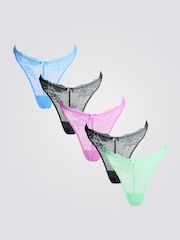 Boux Avenue Natural Multicoloured Fran High Leg Thongs 5 Pack - Image 1 of 1