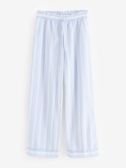 Boux Avenue Blue Woven 100% Cotton Stripe Long Pyjamas Set - صورة 3 من 3
