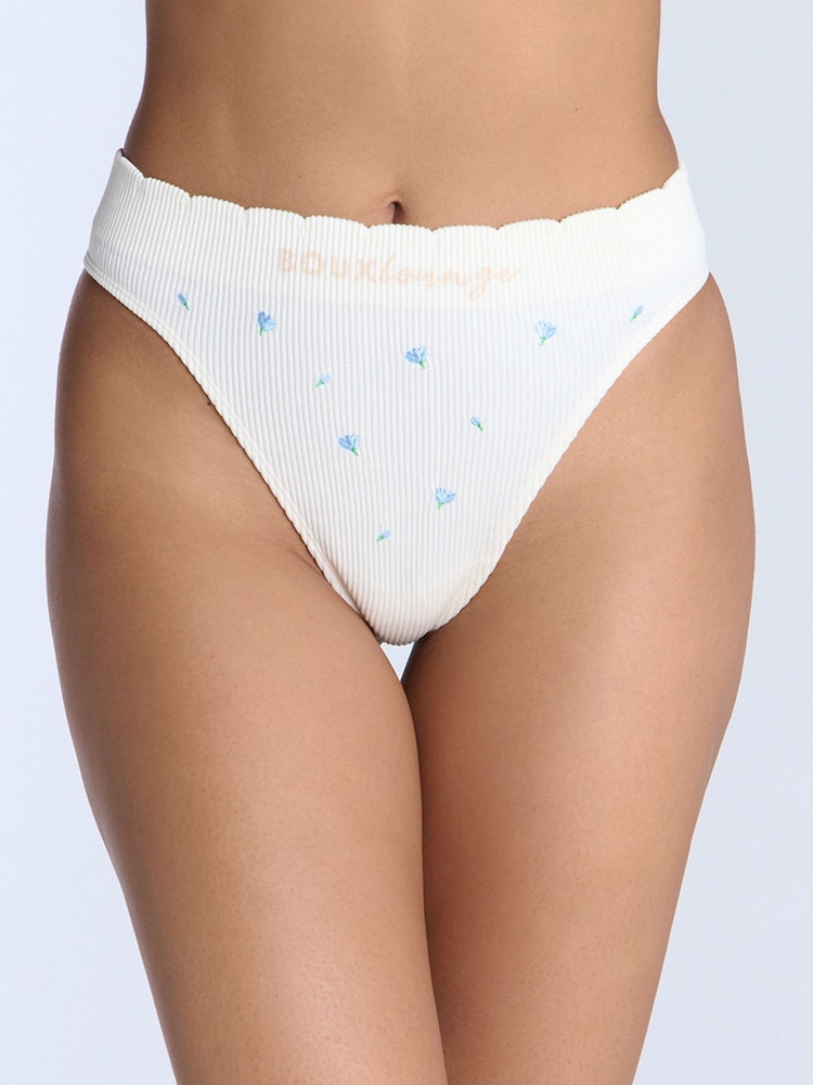 Boux Avenue Floral Print Embroidered Bralette And Thongs Set - Image 5 of 5