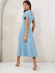 Lipsy Blue Knot Side Midi Dress - Image 4 of 4