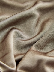 Gold Satin Jersey V-Neck Long Sleeve Top - Image 2 of 3