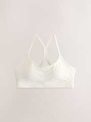 self. Ecru Strappy Non Wire Sports Bra - Image 1 of 4