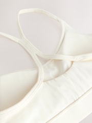 self. Ecru Strappy Non Wire Sports Bra - Image 10 of 11