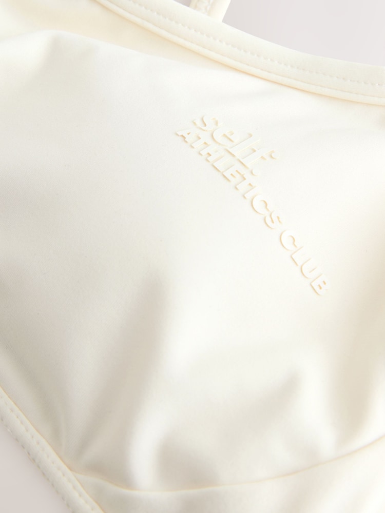 self. Ecru Strappy Non Wire Sports Bra - Image 11 of 11