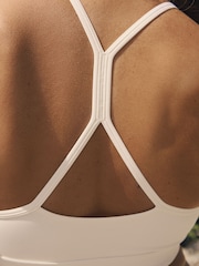 self. Ecru Strappy Non Wire Sports Bra - Image 7 of 11